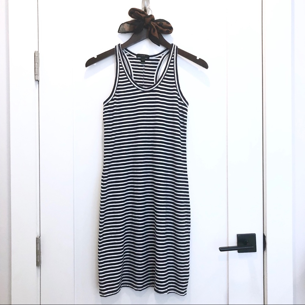J. Crew Navy & White Striped Tank Dress XS